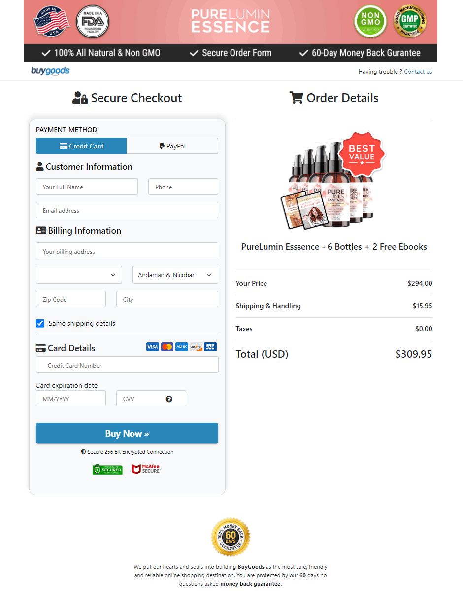 PureLumin Essence Secure Order Form